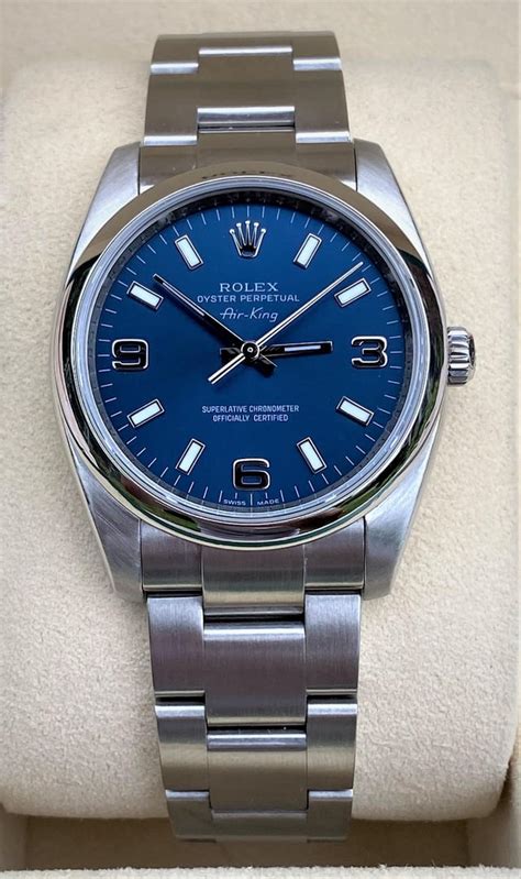 glass rolex air king 11420|rolex air king date price.